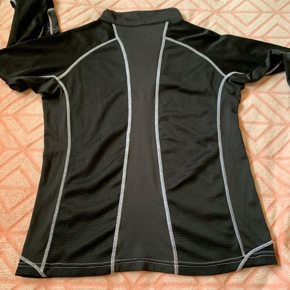 Black Sports Pullover Small Long Sleeve ZIP Front